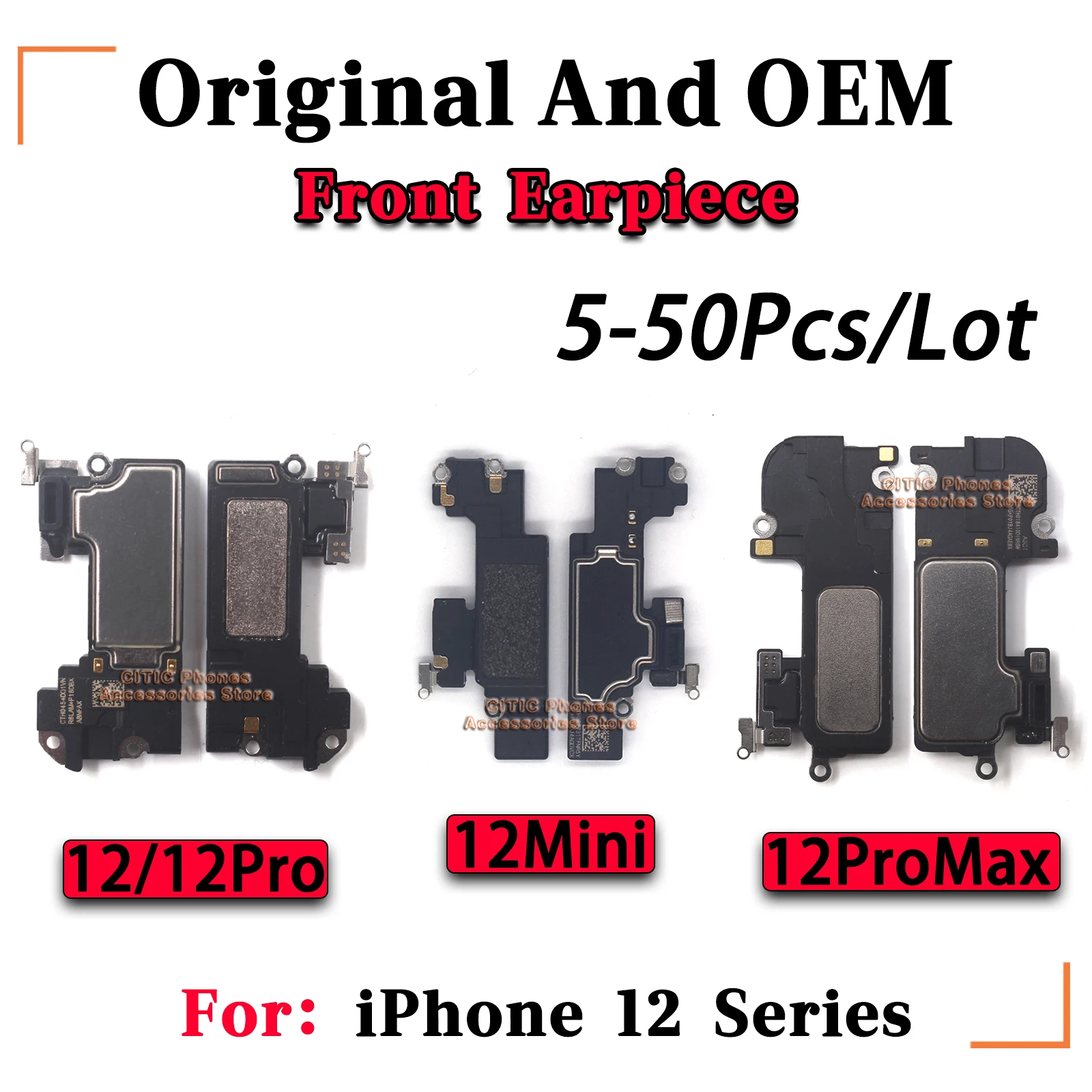 5-50Pcs Original And (OEM) Front Earpiece For iPhone 12 Sereis 12Pro 12 Mini 12ProMax Sound Speaker Ear Pieces Replacement Parts