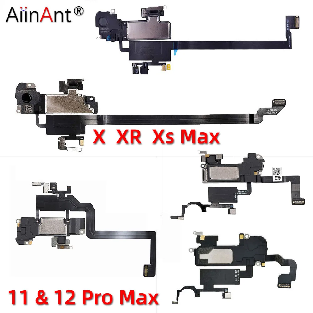For iPhone X Xs 11 12 Pro Max XR Mini Proximity Sensor Sound Ear Earpiece Speaker Flex Cable Phone OEM Parts