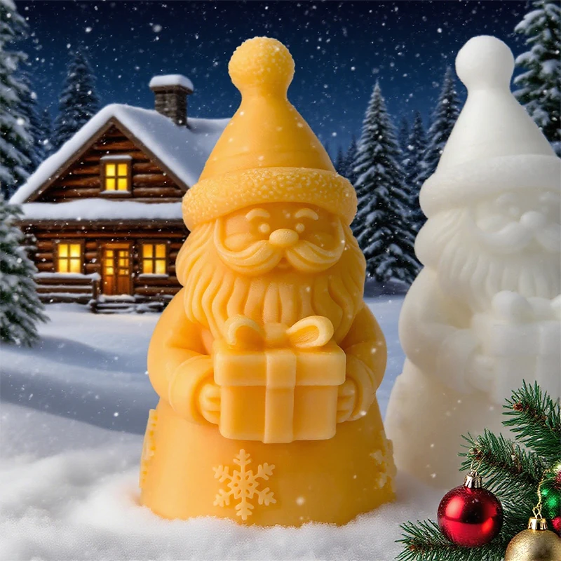 Santa Claus Silicone Mold for DIY Christmas Handmade Aromatherapy Candle Diffuser Stone Souvenir Crafts Mould