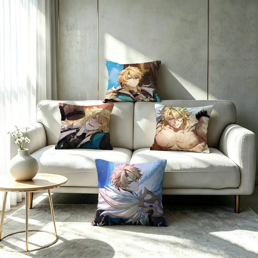 Varka Genshin Impact Pillow cover Soft Microfiber Pillowcase Home Sofa Decor Surprise Decorative printed.