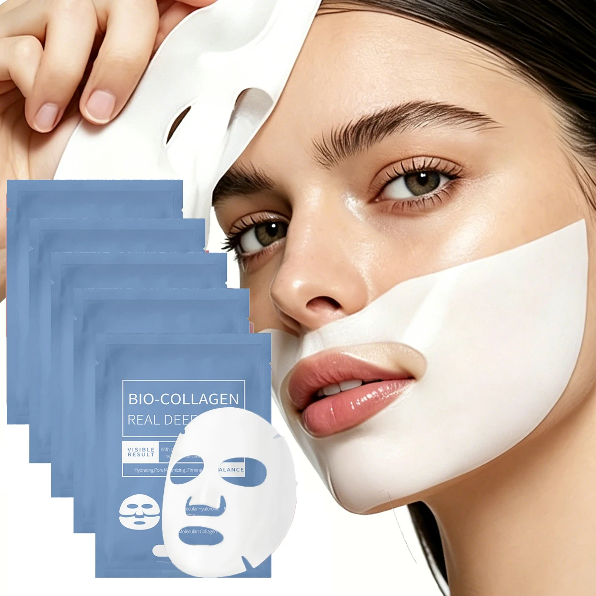 1-10Pcs Collagen Deep Hydrating Face Mask Brightening Moisturizing Facial Mask Fade Fine Lines Lift Firm Skin Care Sheet Mask