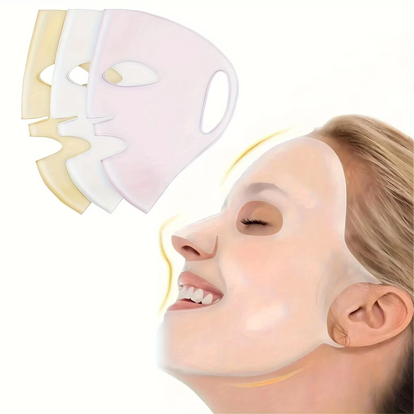 1PC 3D Silicone Facial Mask for Women Reusable Moisturizing Skin Care Tool Anti-Water Evaporation