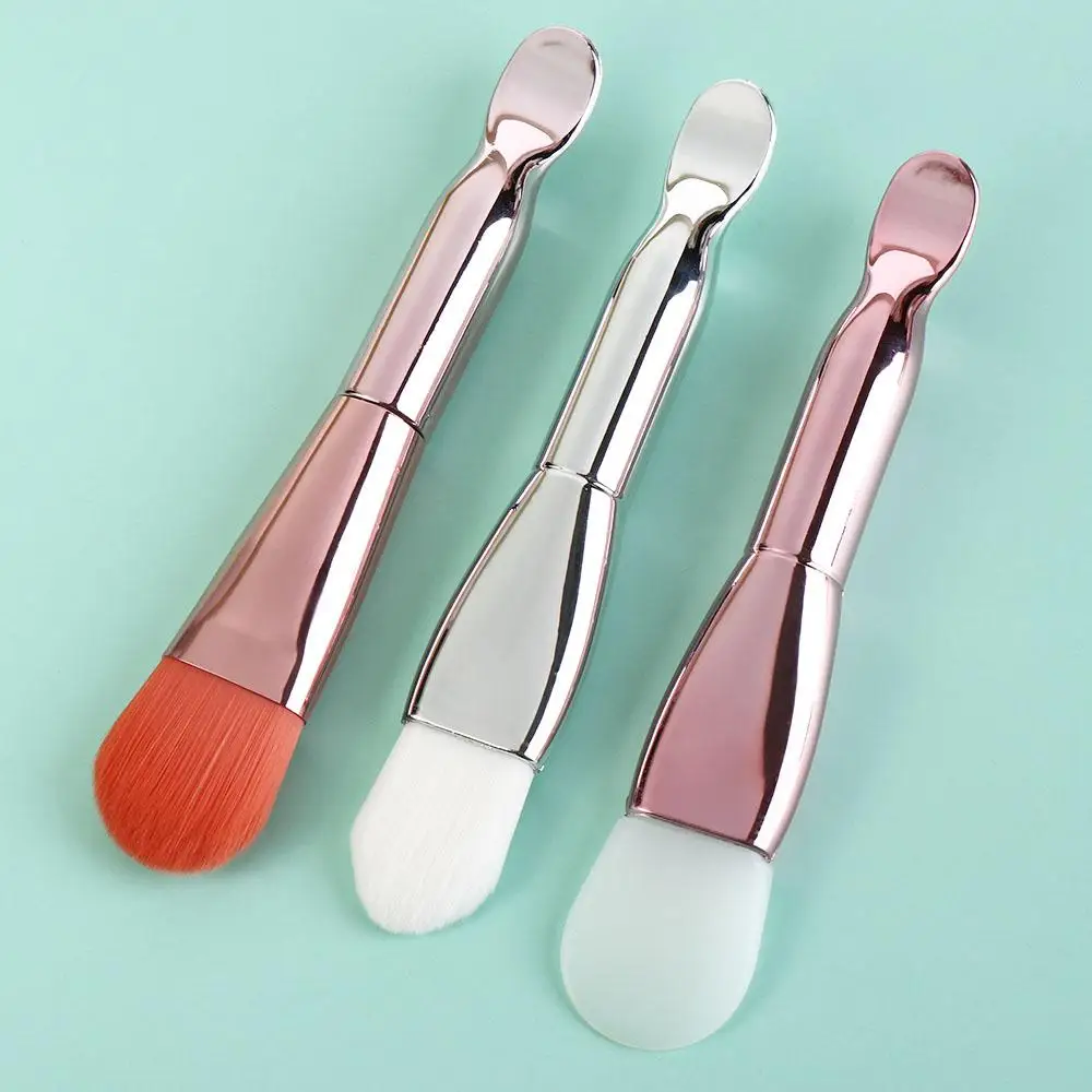 Daily Soft Mask Brush Dual-use Double Head Facial Mask Cleaning Brush DIY Face Care with Scoop Daub Type Brush Skin Care Tools