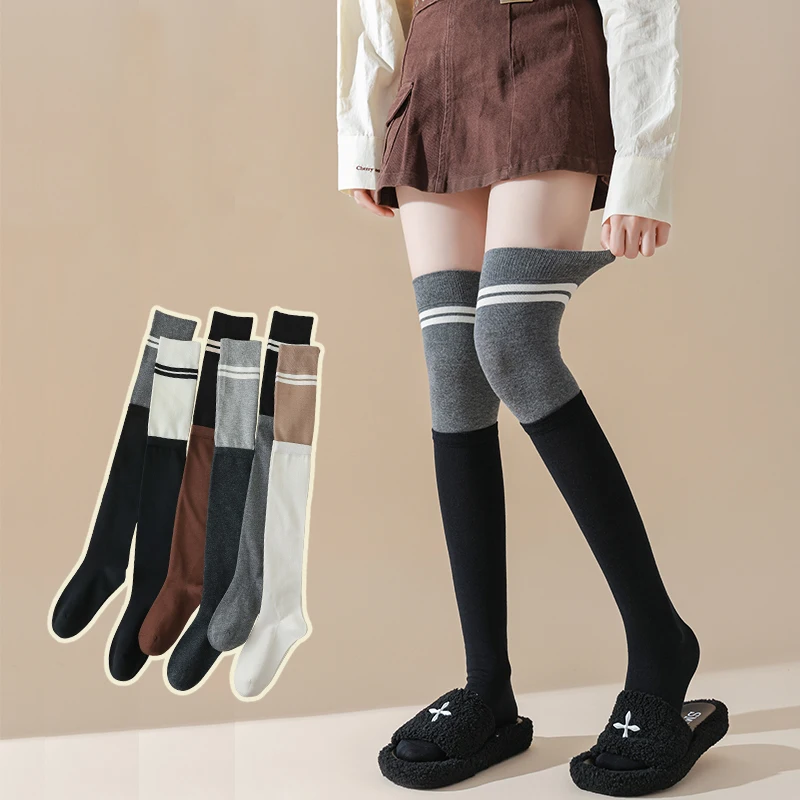 Autumn And Winter Women's Knee Socks 5A Antibacterial Color Matching Skincare Comfortable Stripes Pure Cotton High Tube Socks315