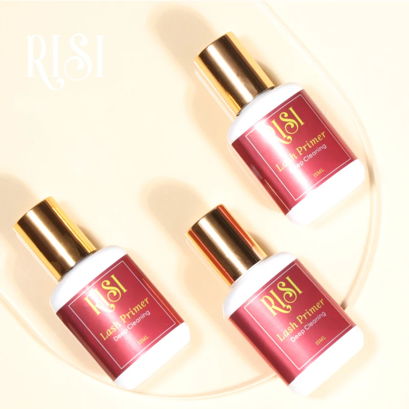 RISI Eyelash Glue Primer For Lash Extension Deeply Clean Oil On Natrual Lash 15ML Eyelash Extenisons Primer Lash Primer