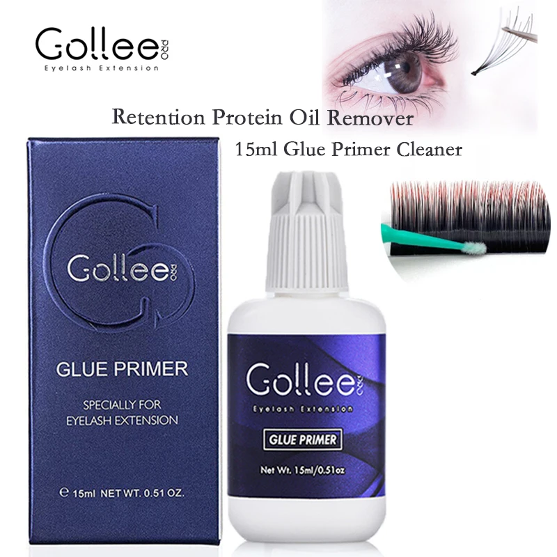 Gollee 15ml Eyelash Primer Lash Extensions Cleaner Dust Protein Deep Clean Agent Adhesive Lash Primer Pro Primer Before Makeup