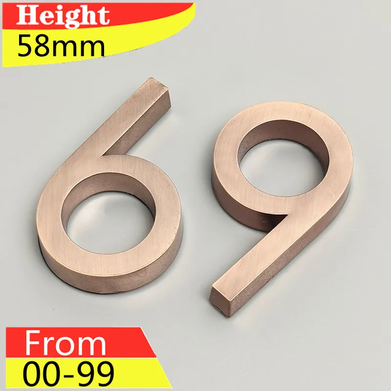 House Letters & Number Bronze  Door Plaque 2pcs Sign Plating Gate Digits 0 to 9 PlasticTag Hotel Home Sticker Address Door Label