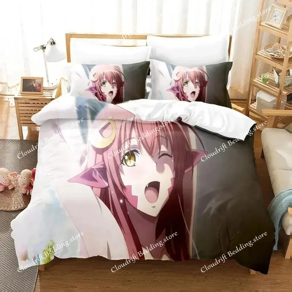 New 3D Everyday Life with Monster Girls Bedding Set Cartoon Anime three-piece set Adult Kid Bedroom Duvet cover Sets king size