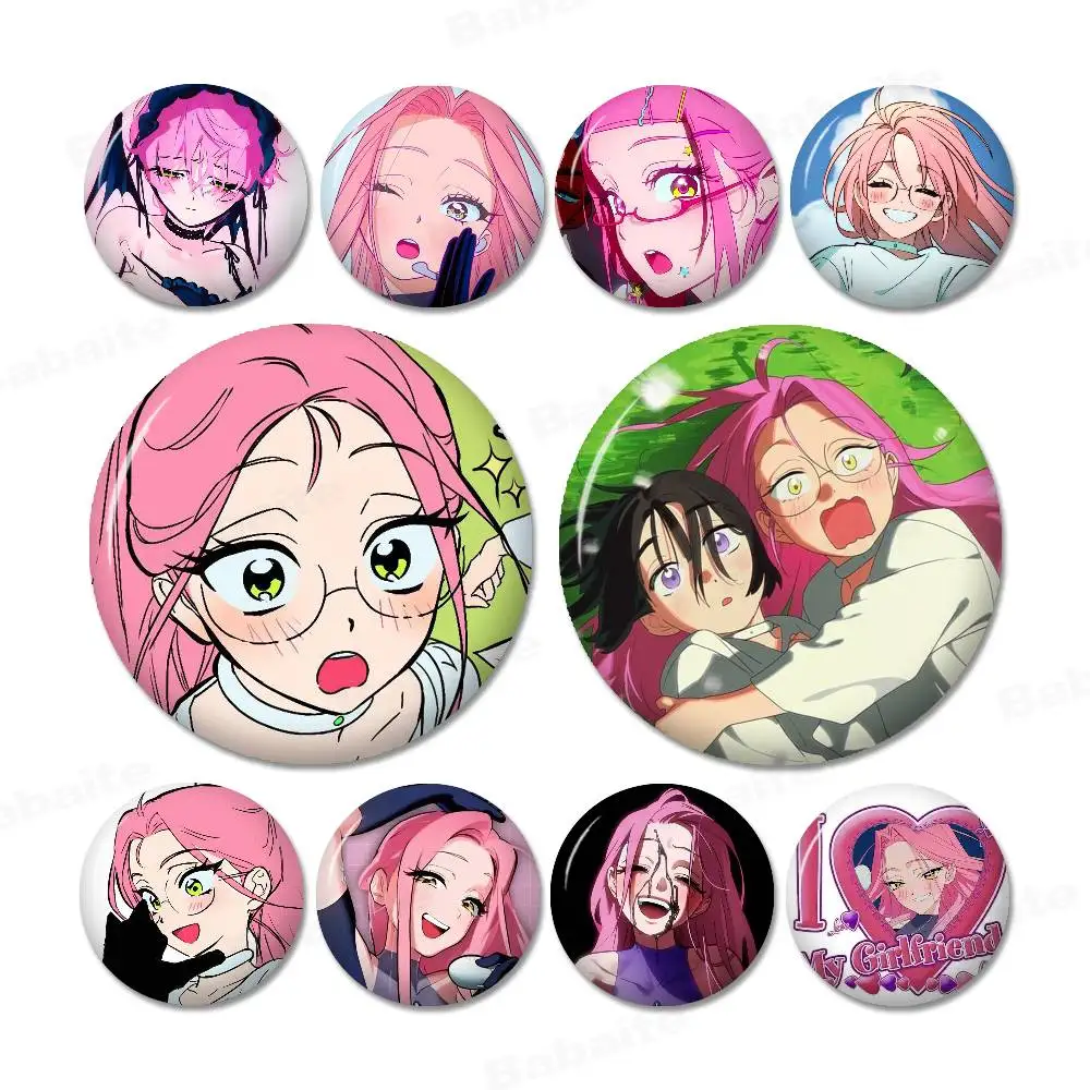 Cute Anime Girl Mizi 58mm Handmade Brooch Cartoon Cosplay Badge on Backpack Jewelry Accessories Gifts