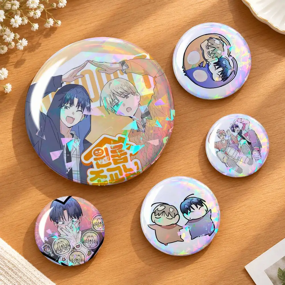 So Cute Funny Manhwa One-Room TA Custom Tinplate Round Button Badges Pins Brooches for Clothes Backpack