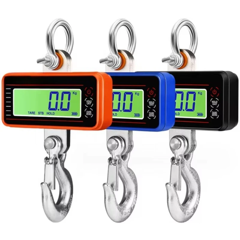 Crane Scale 1000KG 1Ton 2000lb  Digital Balance LCD High Accurate Industrial Heavy Duty Hanging Hook Hanging Scales