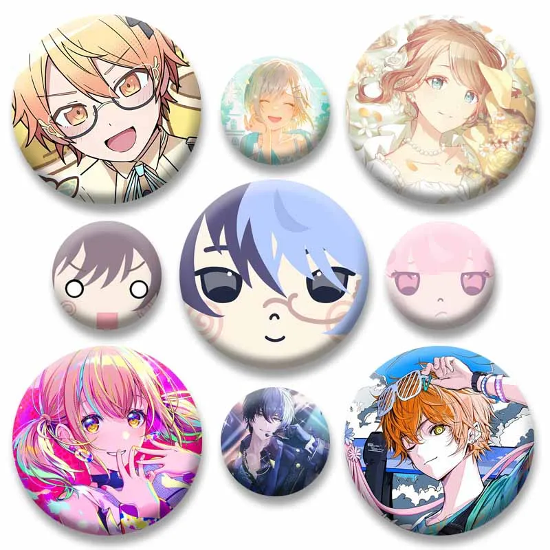Game Anime Project Sekai Chibi Enamel Pins Otori Emu Asahina Momoi Airi Brooch Cartoon Jewlery Badge Clothes Bag Decor Ornament