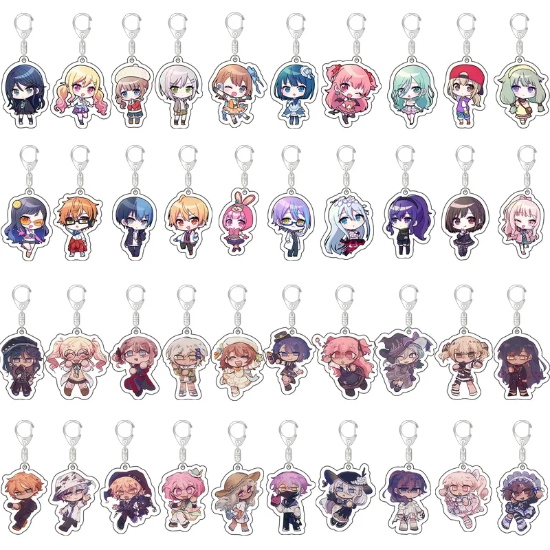 PJSK Project Sekai Colorful Stage Len Rin Character SD Keychain Cosplay Acrylic Keyring Two-sided Key Chain Pendant Accessories