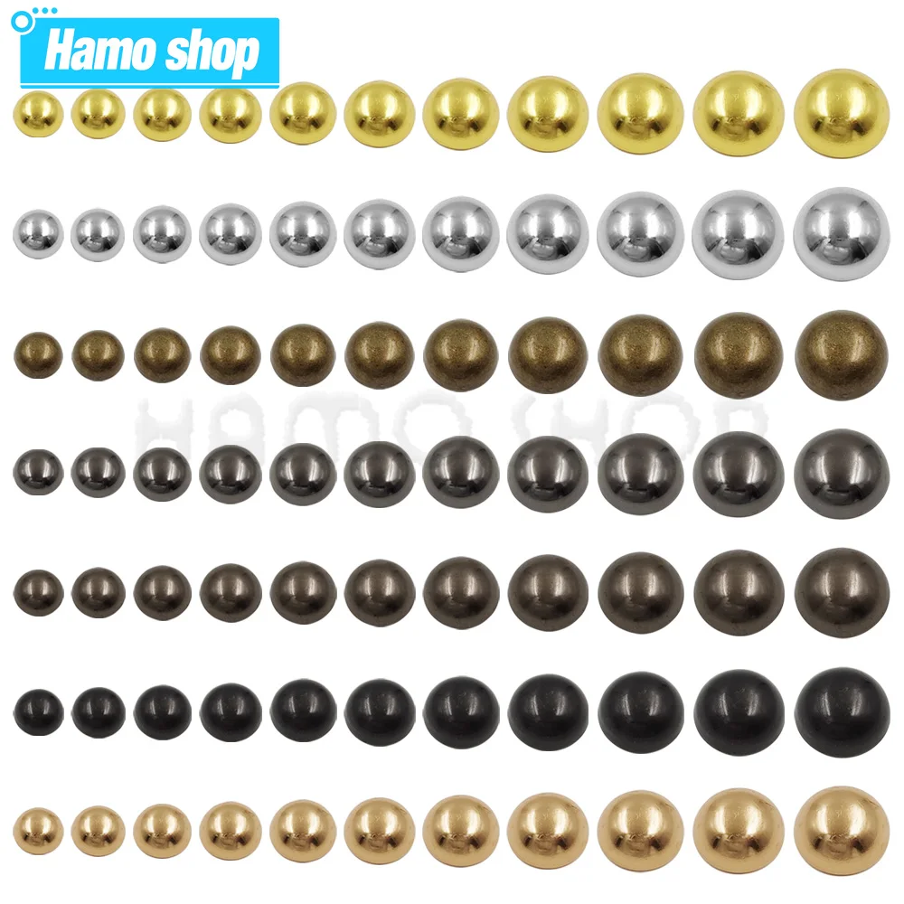 Metal Dome Cap Rivets Studs Round Rivet for Leather Craft Bag Belt Clothing Garment Shoes Collar Parts Accessories