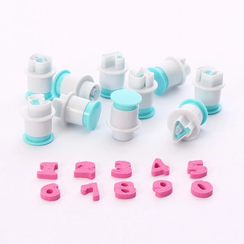 DIY Baking Tool for Cake Decoration 26Pcs Upper Lower Case Letter Number Spring Press Mold Cookie Fondant Cake Embossing Cutter