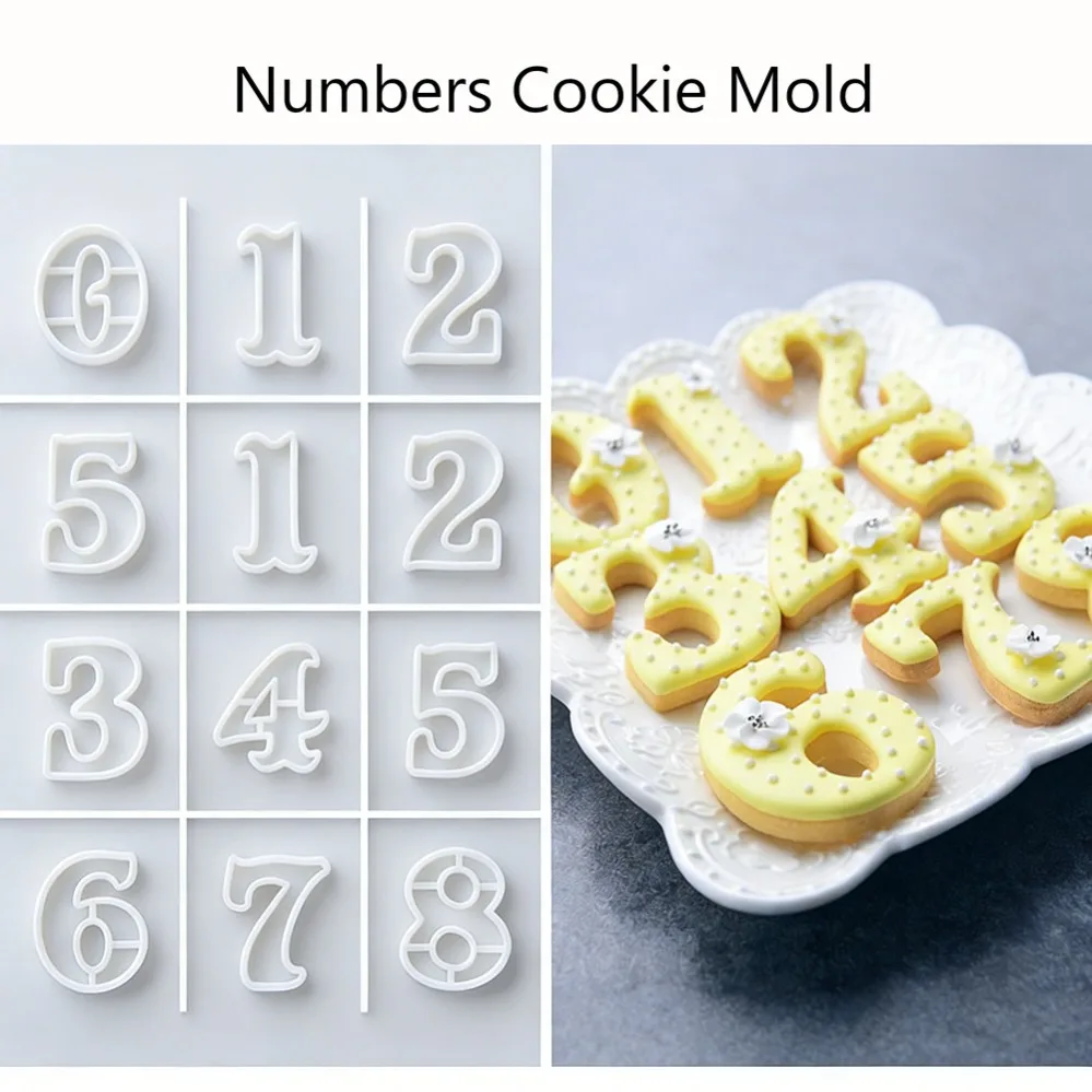 Numbers Cookie Cutters Biscuit Mold Kitchen Baking Pastry Bakeware DIY Tools