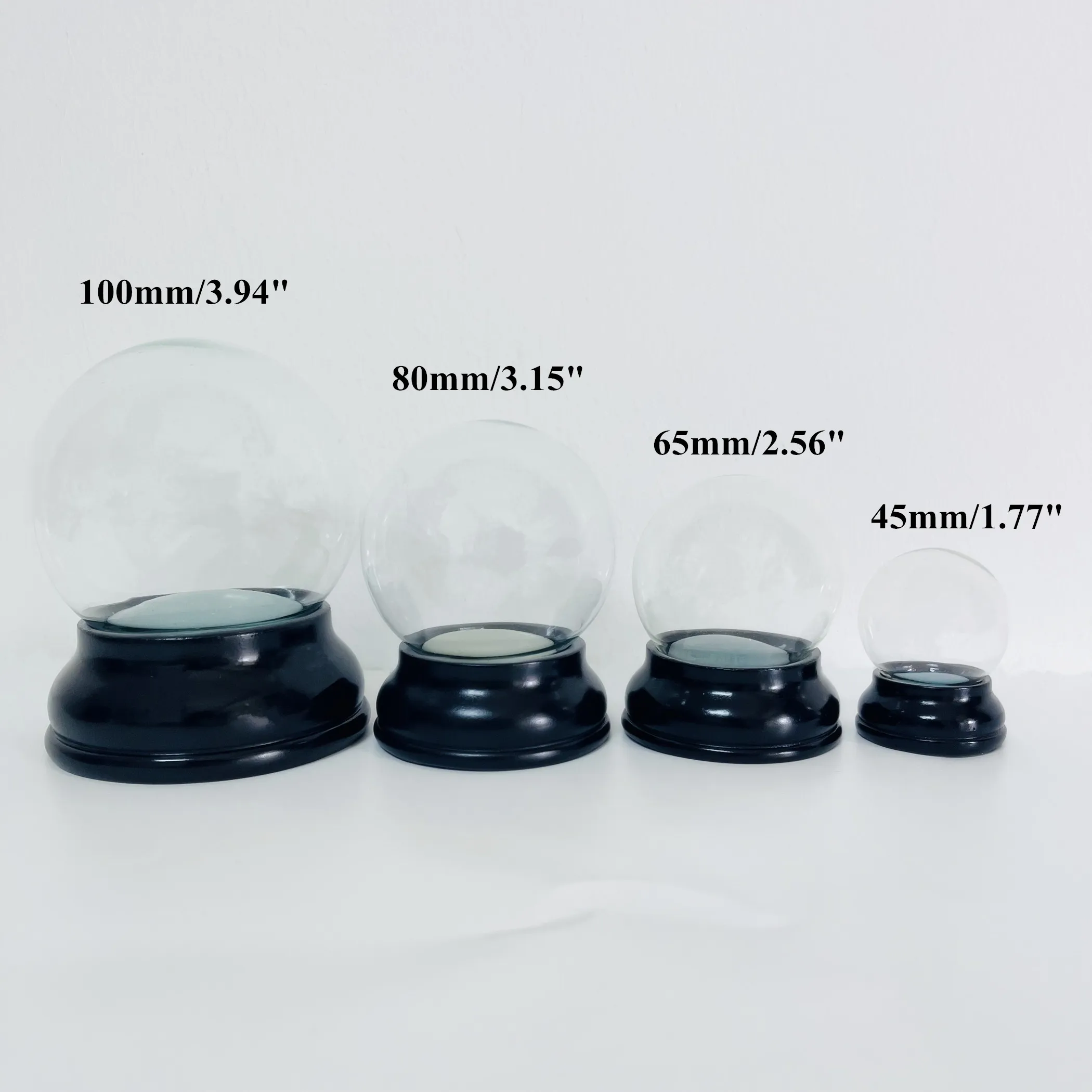 DIY Empty Snow Globe Accessories Christmas Water Ball with Black Base Kids Birthday Gift Crystal Snow Ball