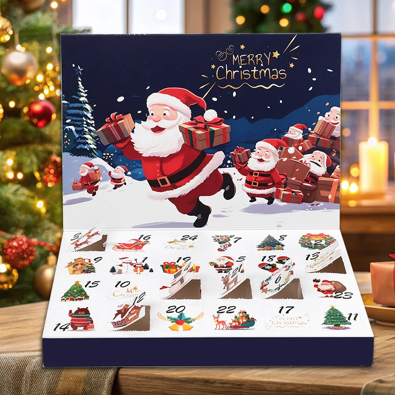 2026 Christmas Advent Calendar Empty Box 24 Days Countdown Fillable Gift Box Christmas New Year Party Kids Surprise DIY Gift
