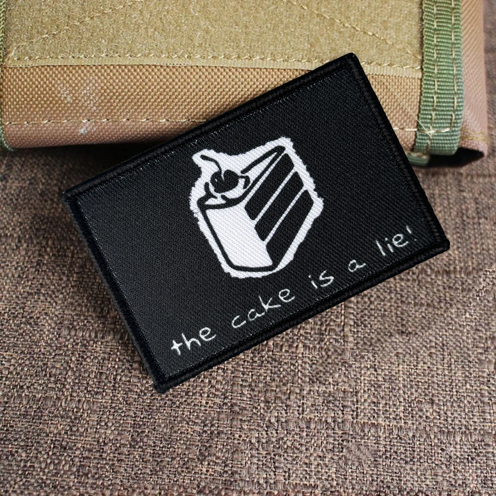 The Cake Is A Lie Portal Tactical Patch Funny Hook&Loop Morale Badge Military Patches Armband Chevron Clothes Backpack Stickers