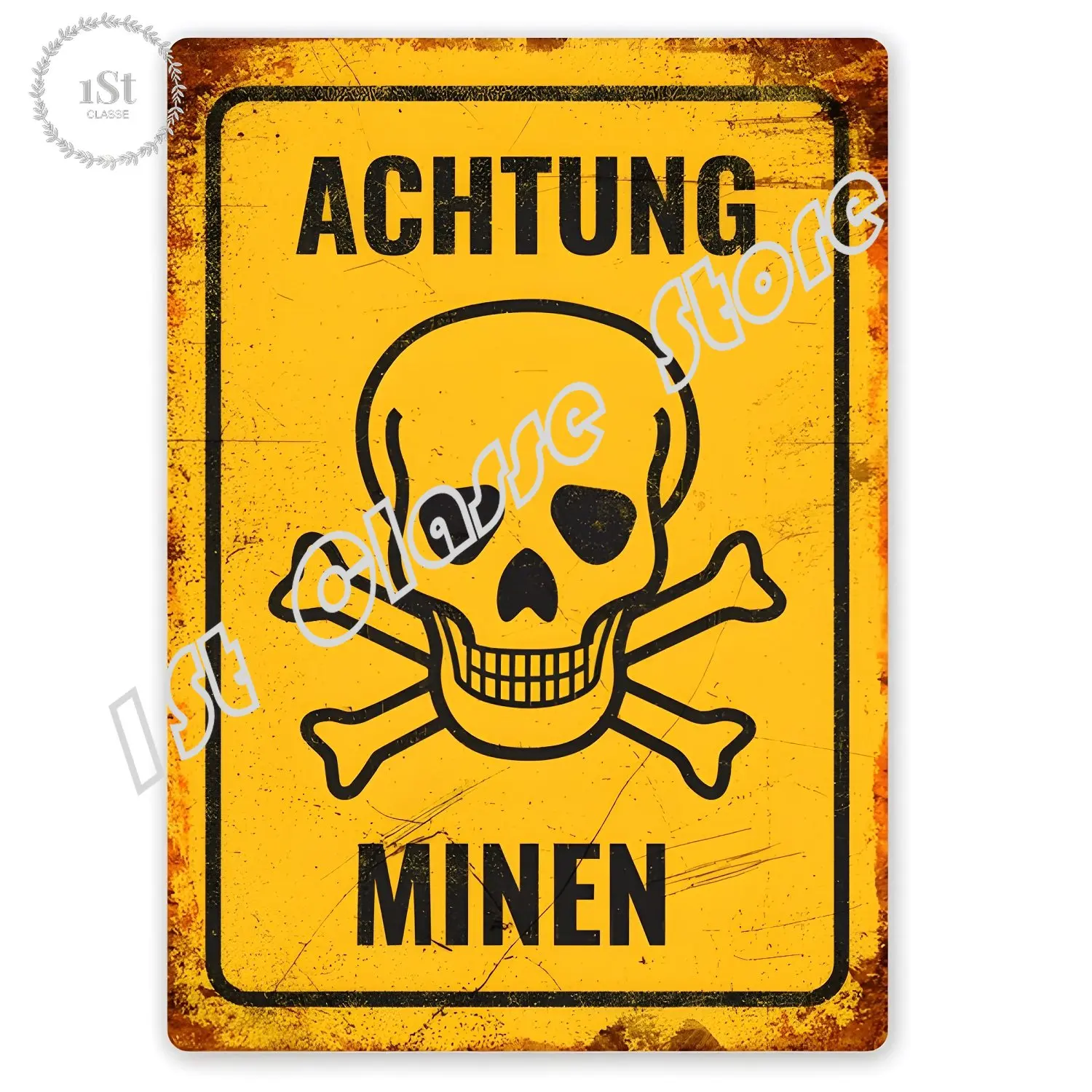 Achtung Minen Tin Sign art wall decoration,vintage aluminum retro metal sign,iron painting retro garage room home decor elf bar