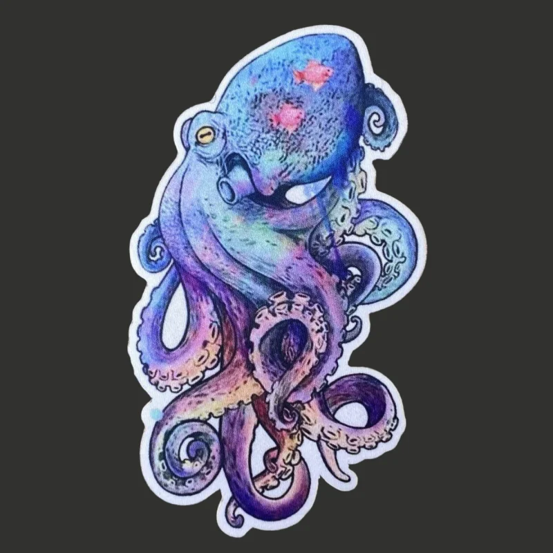 Octopus Patch  Fun Tactical Morale Badge Print Hook and Loop Military Backpack Clothing Decorative Accessory Sticker Armband