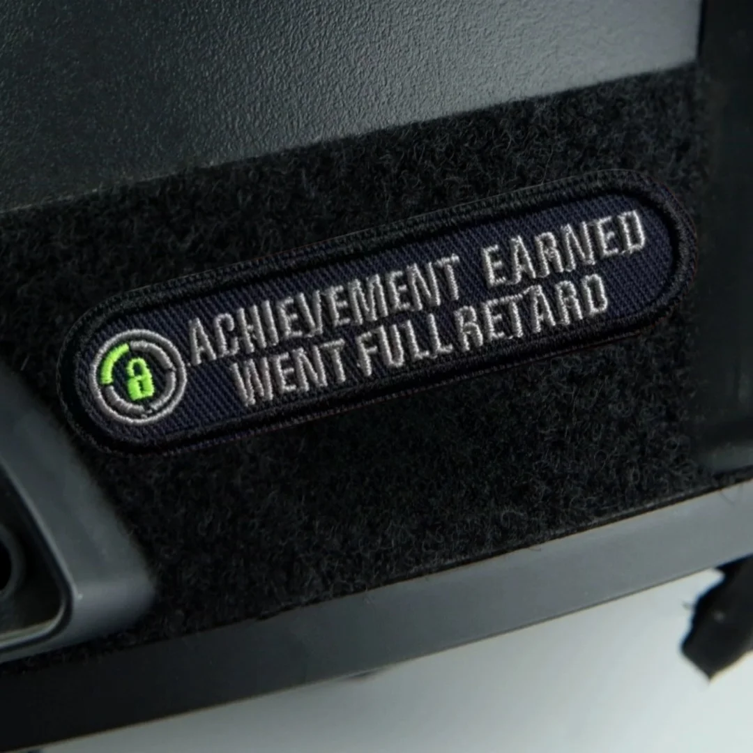 Achievement Earned Went Full Retard Tactical Patch Embroidered Hook&Loop Patches Military Morale Badge Armband Backpack Stickers