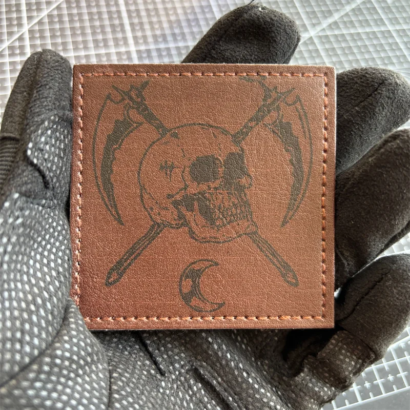Sickle Reaper  PU Tactical Patch Hook and Loop Leather Morale Badge Skull Patches Military Armband Backpack Death Sticker
