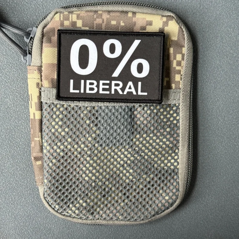 0% Liberal Patch Tactical Morale Badge Printed Hook and Loop Backpack Clothing Decorative Accessories Stickers Armbands