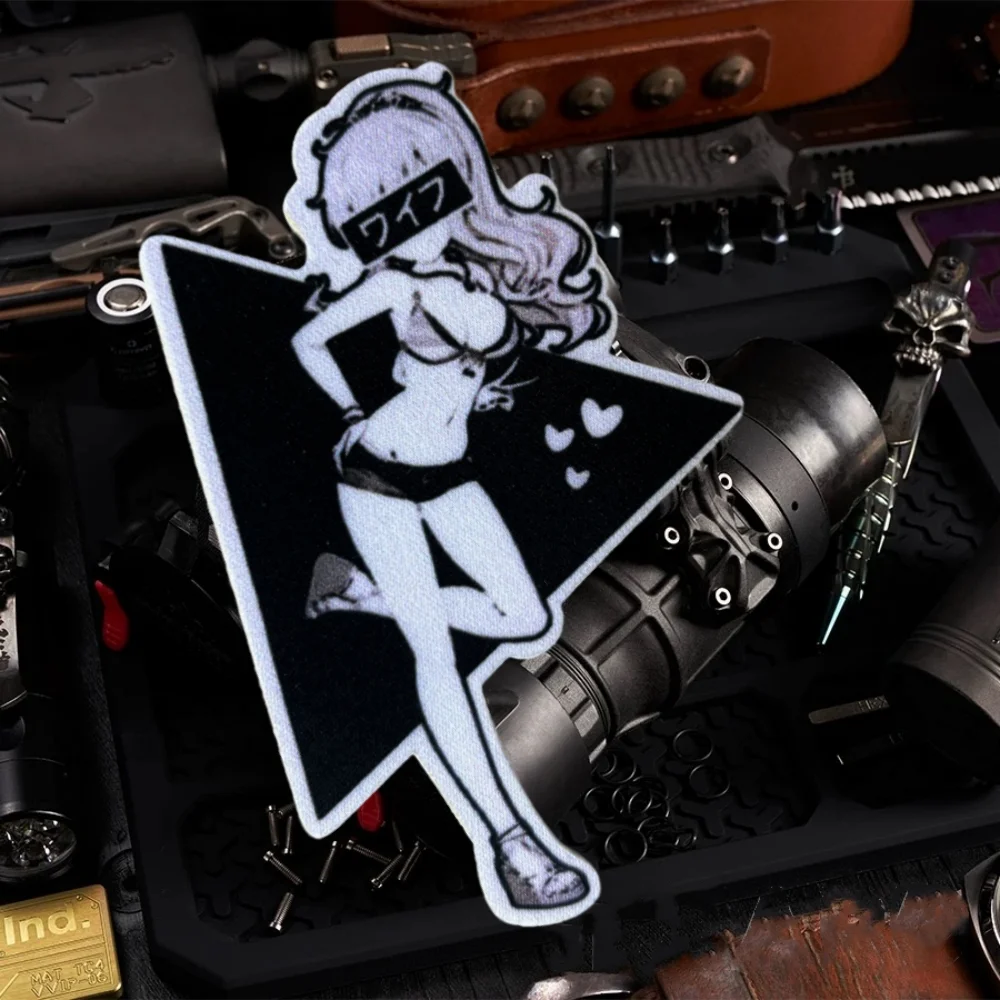 Waifu Girls Printed Hook&Loop Emblem Anime Girl Tactical Patch on Clothes Military Morale Badge Armband Backpack Stickers