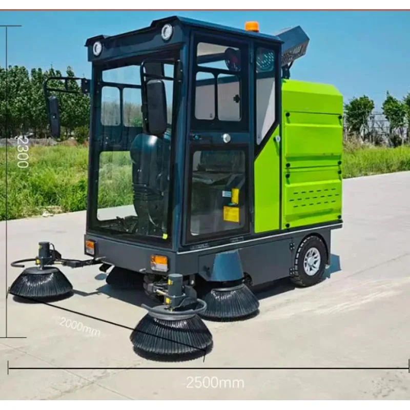 Full Closed Cabin Electric Road Sweeper Outdoor Leaves Garbage Cleaning Vehicle for Property Community Sanitation (Customized)