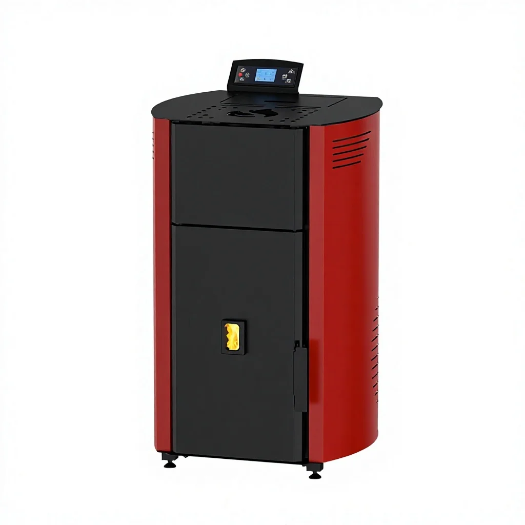 Red Black Pellet Stove Boiler Digital Display Heating System for Radiator and Water Tank