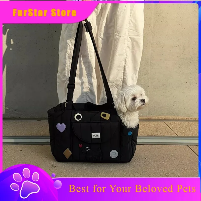 FurStarOriginal Dog Walking Pet Bag Small Dog Carrier Shoulder Crossbody Portable Fashionable Pet Shoulder Bag Waterproof Soft