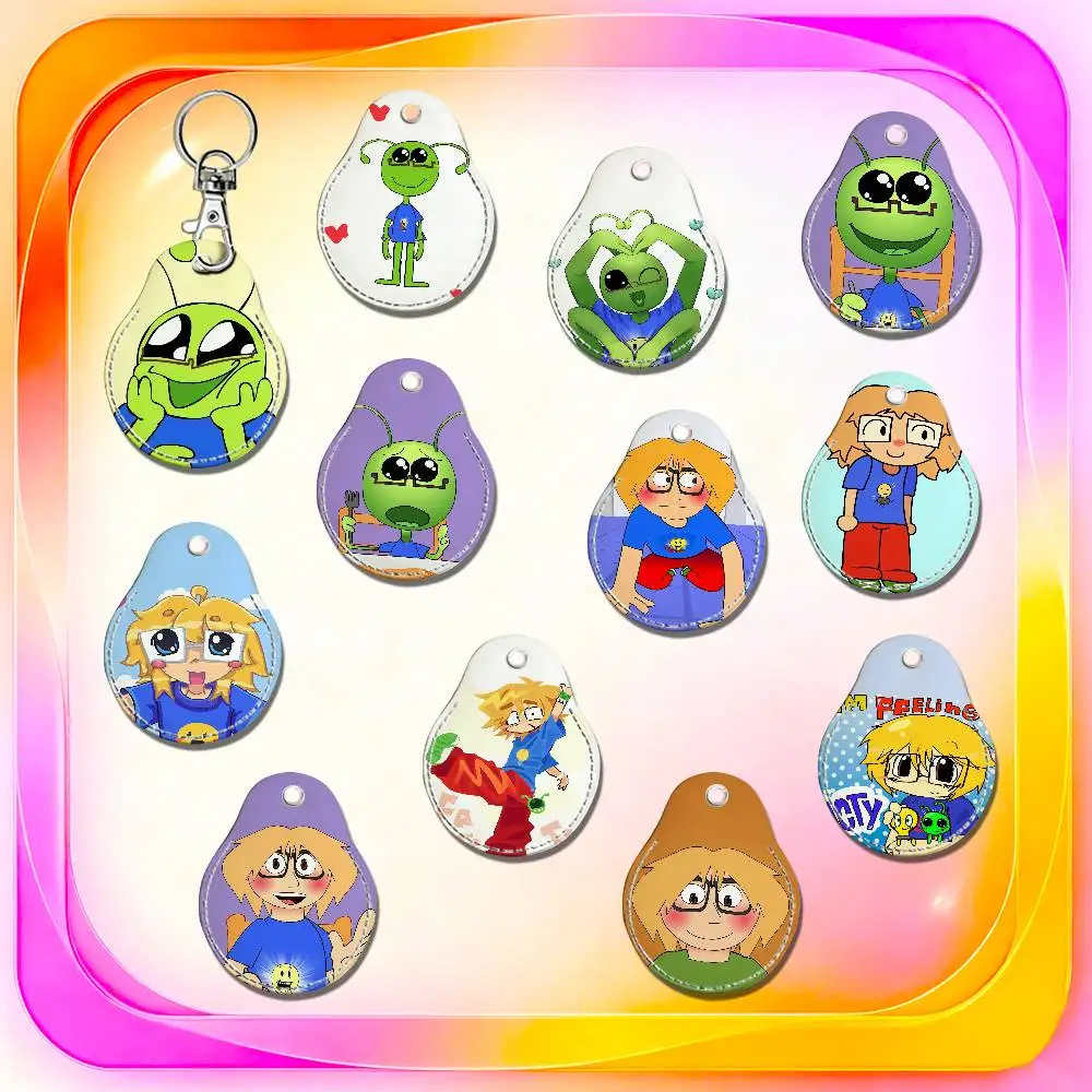For Fact Attack Adventures Alien Facty Boy For Air Tag Case Card Holder Keychain ID Badge Credit Bank Access For AirTag Case