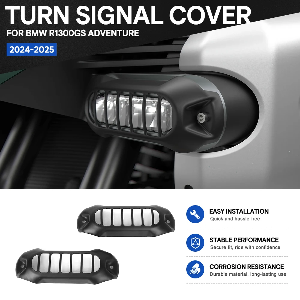 Fit for BMW R1300GS Adventure 2024-2025 Pair of Matte Black Hollow Turn Signal Protective Covers
