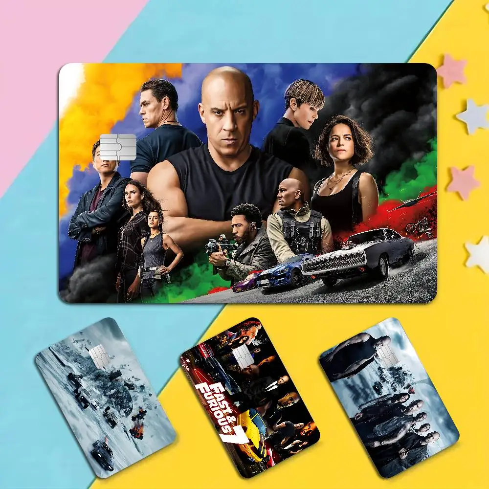 Adventure Crime Movie Fast Furious Anmie Sticker Film Skin Cover for Credit Card Debit Bank Card Front