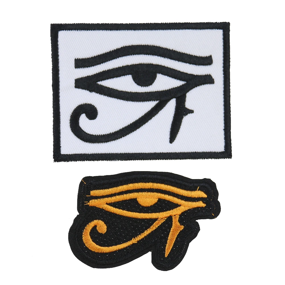 2PCS Eye of Horus Patch Ancient Egyptian Symbol Protection Embroidery Cloth Stickers Iron On Sew Patch Badge Applique For Clothe