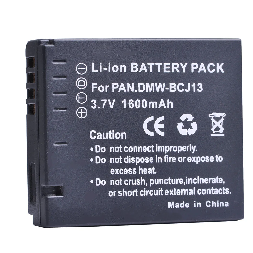 1600mAh DMW-BCJ13 DMW BCJ13 Rechargeable Li-ion Battery for Panasonic DMW-BCJ13 DMC LX5 LX5GK LX5K LX5W Camera Battery