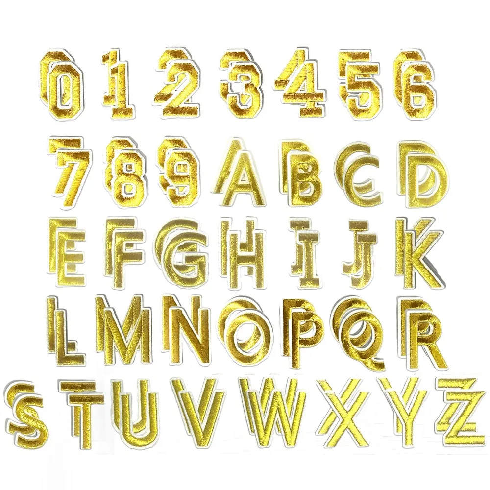 72Pcs Colorful Alphabet Embroidered Patches A-Z 0-9 Handmade Iron on Adhesive Patches Embroidery Badge DIY Crafts