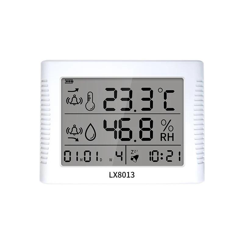 3-in-1 Digital Hygrometer Thermometer Clock LCD Time Date Alarm Humidity Temperature Monitor with Backlight for Home Office