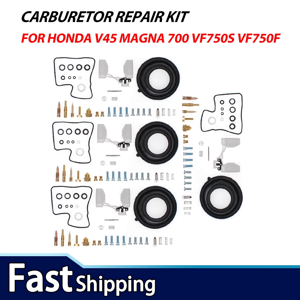 4Sets For Honda V45 Magna 700 VF750S VF750F Motorcycle Carburetor Rebuild Repair Kit diaphragm & Float