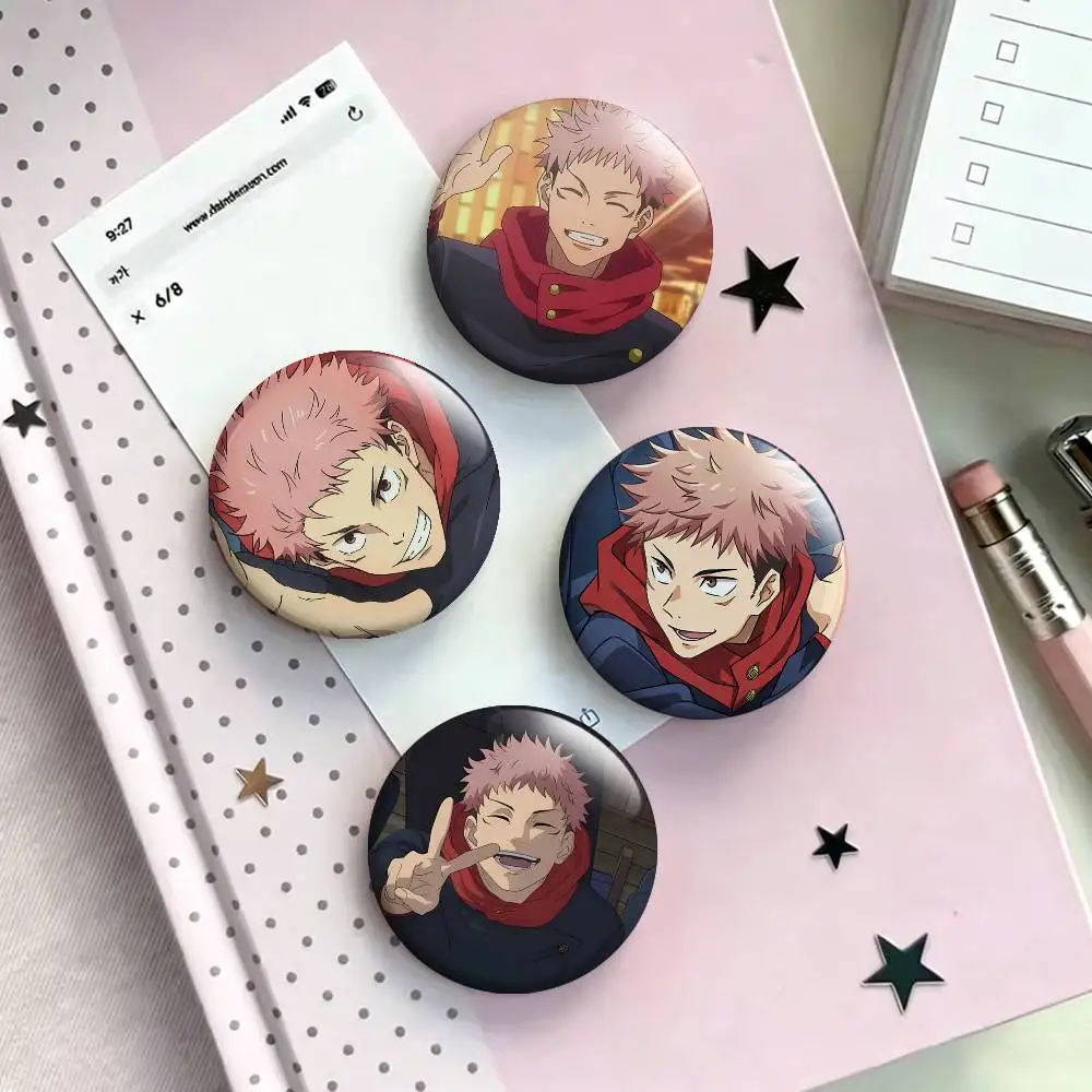 Y-Yuji I-Itadori J-Jujutsu K-Kaisen Laser Badge Creative Pins Brooch for Bag Clothes Hat Decor Gifts Fans Collect