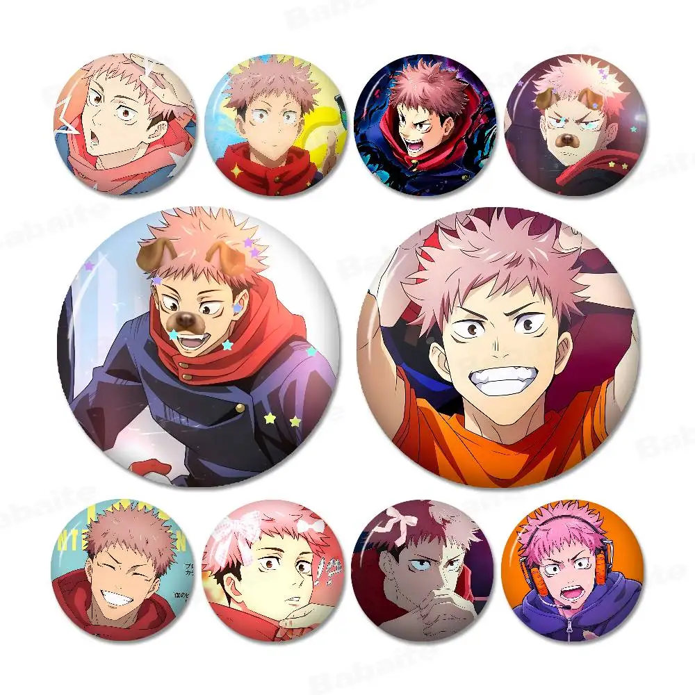 Anime Character Yuji Itadori New  Brooches Soft Button Pin Funny Silly Gnarpy on A Skateboard Meme Badge Gamer Collection Gifts