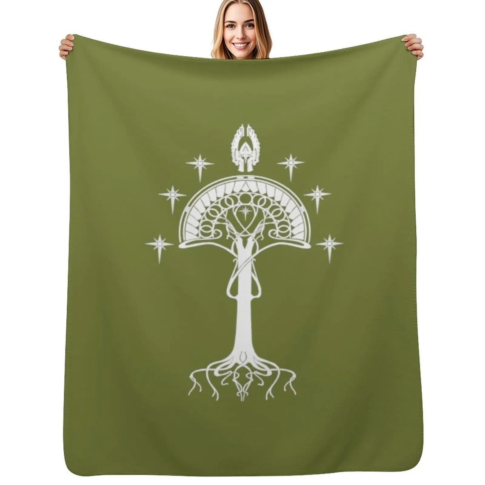 Sigil of the United Kingdom of Arnor and Gondor Throw Blanket Hair wednesday Decoratives Camping Designers Blankets
