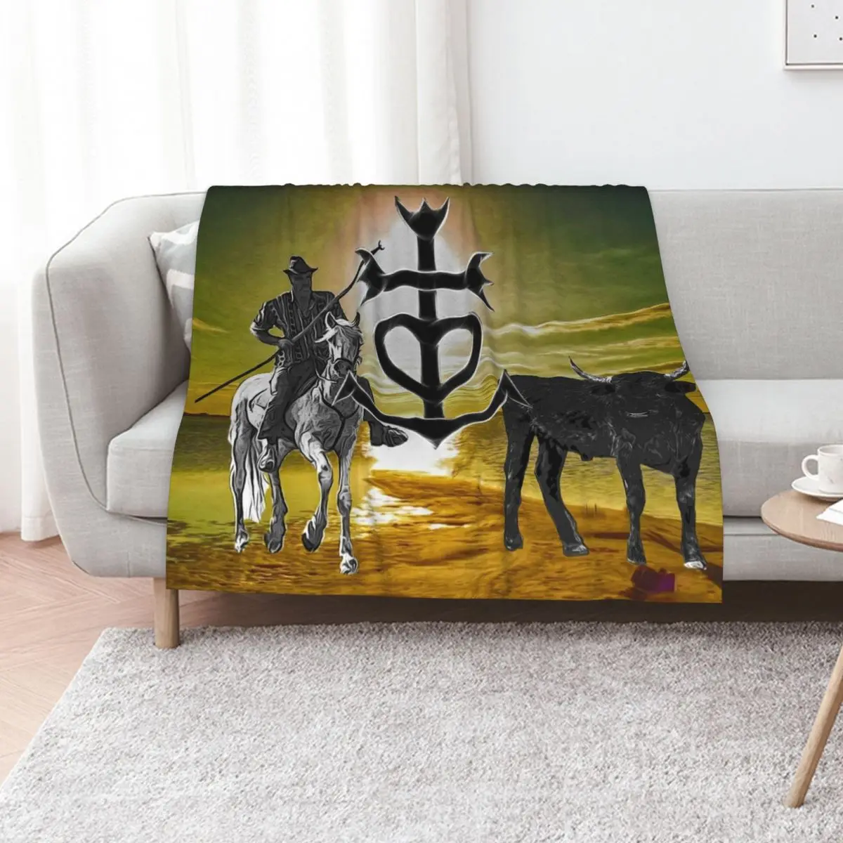 camargue cross and gardian Throw Blanket for babies Warm Summer Plaid Luxury Designer halloween Blankets