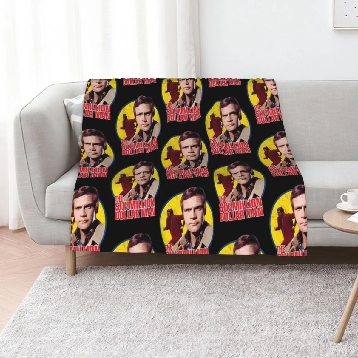 The six million dollar man vintage Throw Blanket Blankets For Sofas Bed Flannel Fabric Cute Cute Plaid Designers Blankets