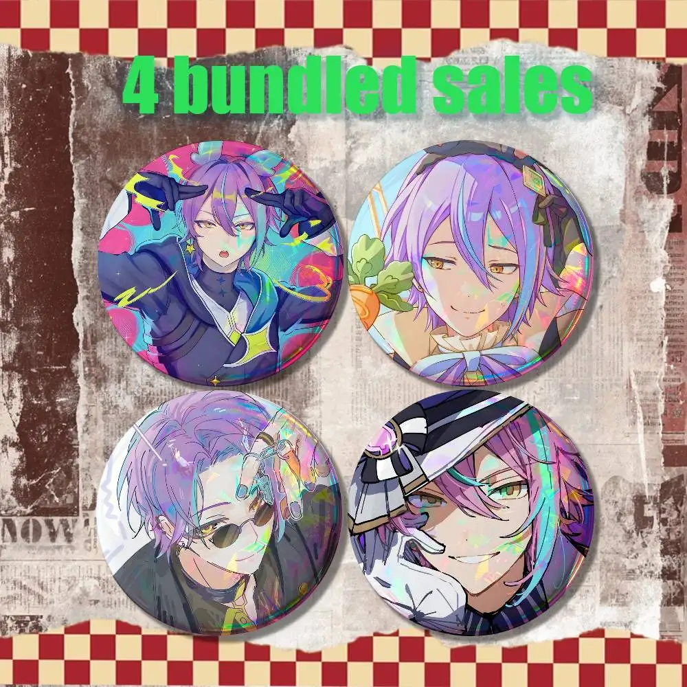 PJSK R-Rui Kamishiro 4-piece Set Pins Backpack Clothes Jewelry Accessories Cartoon Round Brooch Button Badge Fan Collection Gift