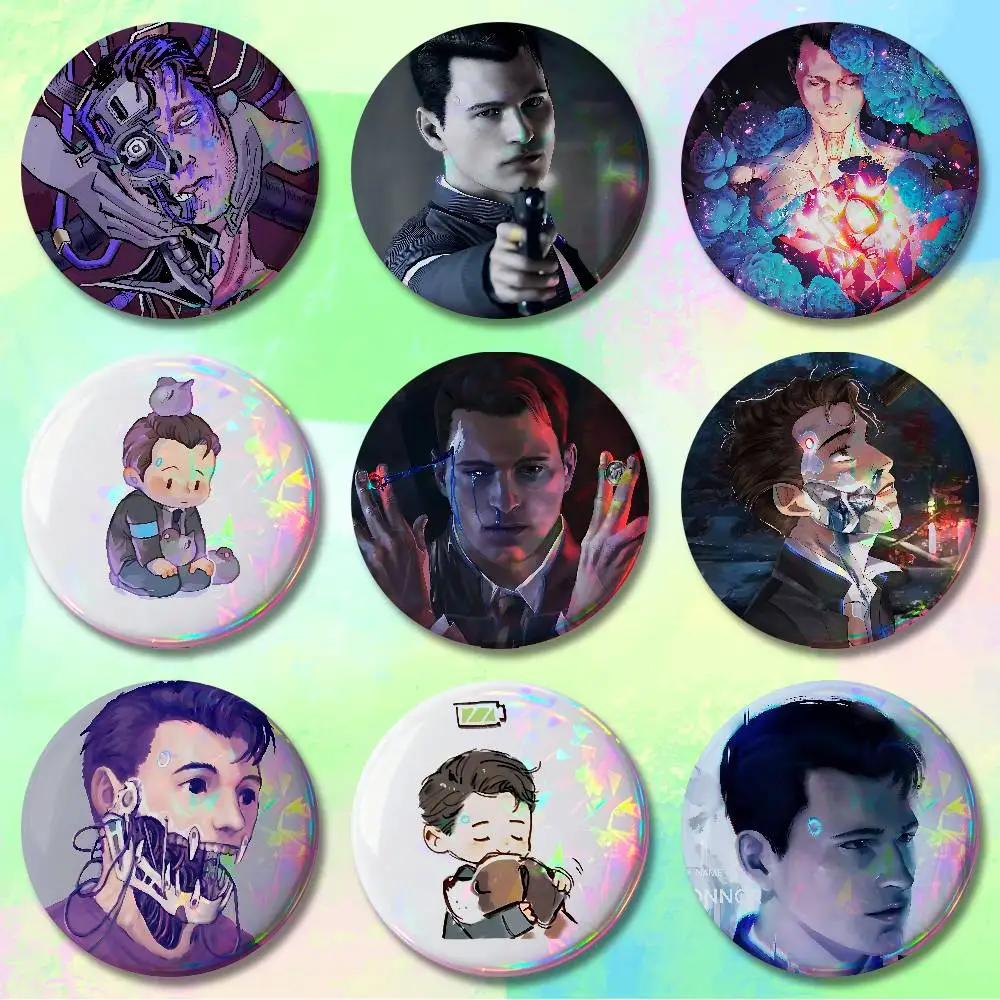 D-Detroit Become Human Game Pins 58mm Cute Cartoon Badge Handmade Brooches for Backpack Accessories