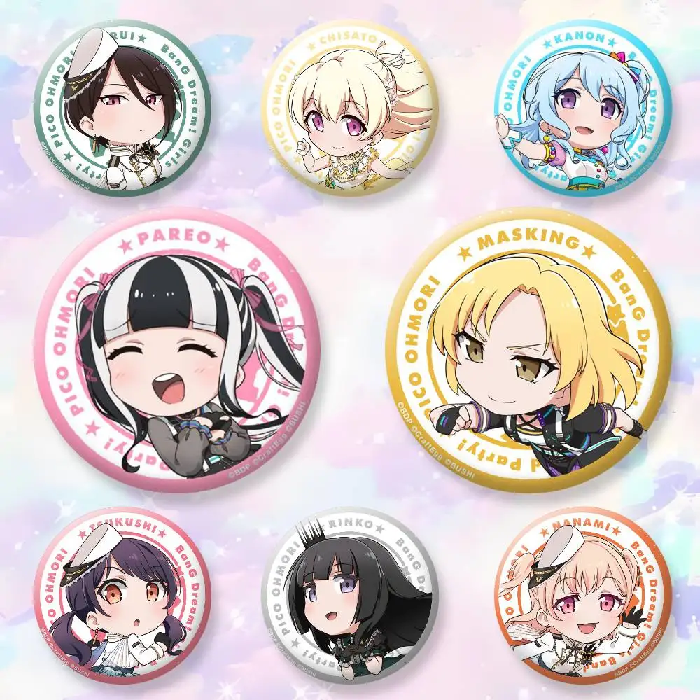 BanG Dream PAREO MASKING RUI Button Pins Backpack Clothing Decor Brooch Badge Jewelry Gifts for Kids