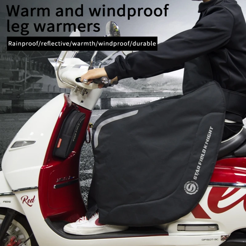 SFK Winter Cotton Warm Motorcycle Scooter Windproof Leg Blanket Cover Waterproof Night 3M Reflection Riding Gears Accessories