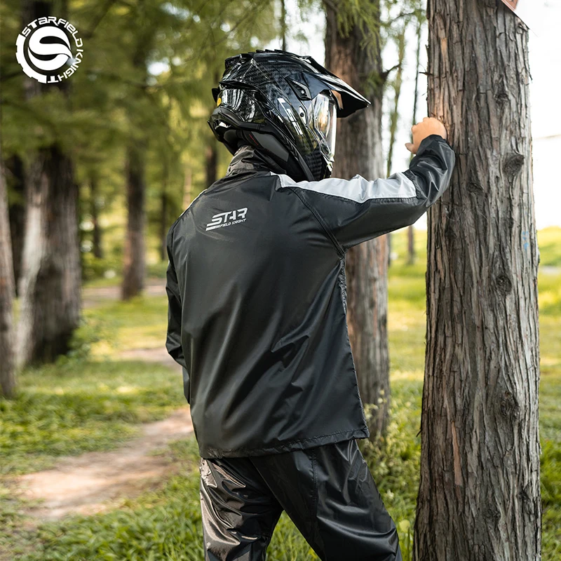 SFK Motorcycle Raincoat Rainpants Suit Men Women Riding Clothes Gears 2Pcs/set Newly Upgraded Waterproof Inner Mesh Breathable